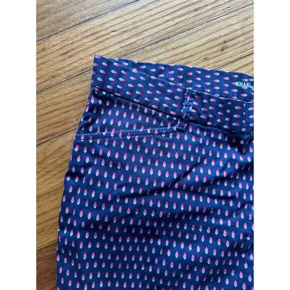 Khakis by GAP Slim City Pants – Navy with Red & White Geometric Drops, Size 12R - Picture 3 of 7